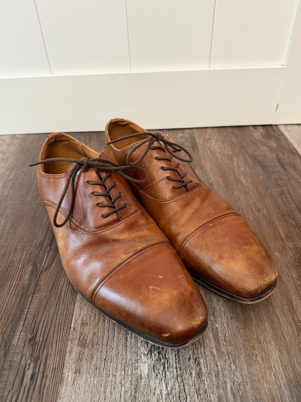 Florsheim Tan Cap Toe Oxfords Mens cognac brown size 10.5 GUC